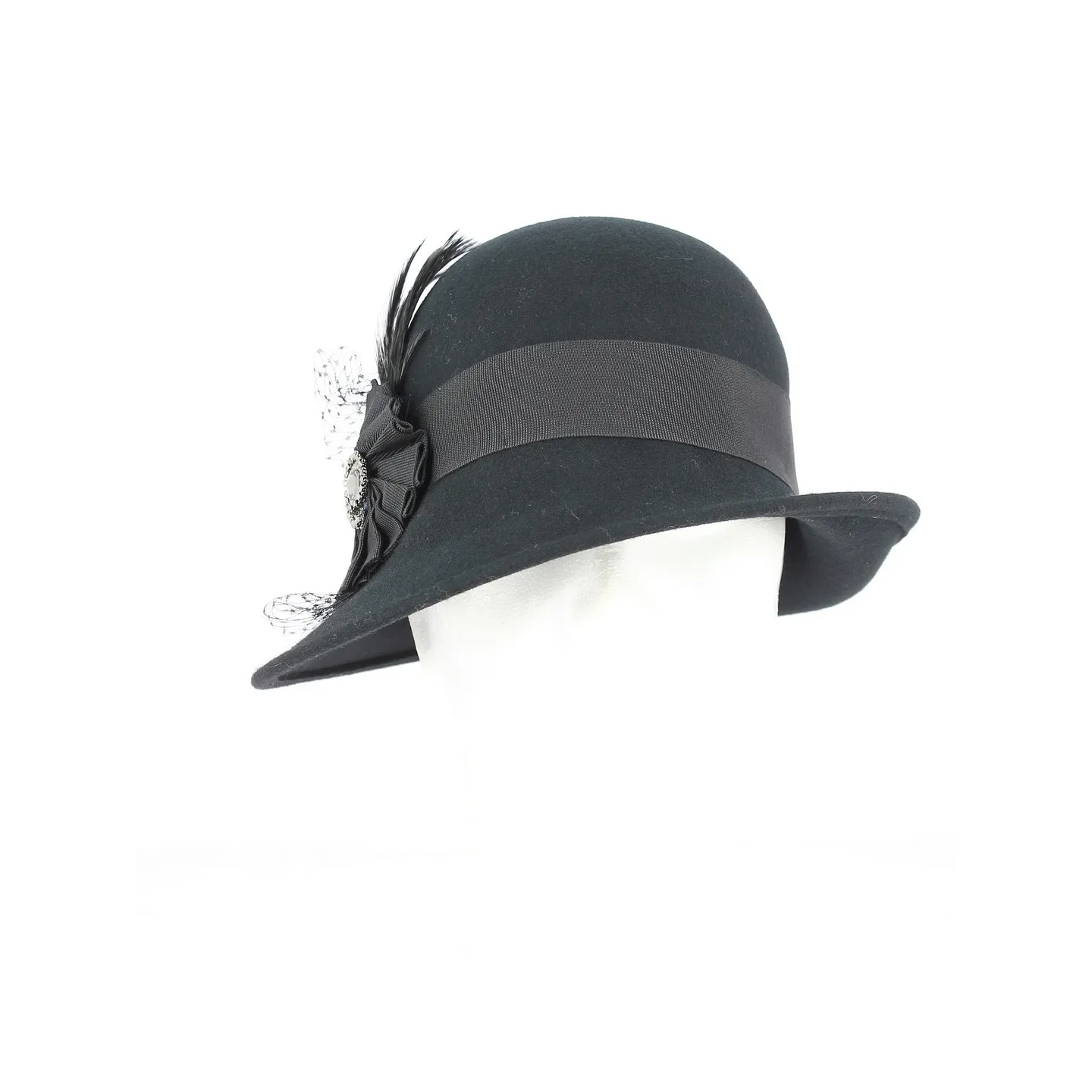 Chapeau cloche Eyes Laine Noir - Traclet Reference : 19104 | Chapellerie Traclet