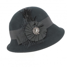 Cloche hat Eyes Laine Noir - Traclet
