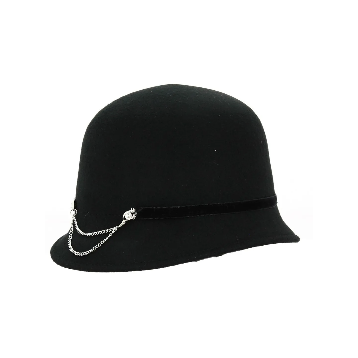 Chapeau cloche Eyes Laine Noir - Traclet Reference : 19104 | Chapellerie Traclet