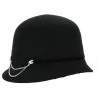 Black Wool Eyes Cloche Hat - Traclet Reference: 19104 | Traclet Millinery