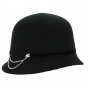 Martine Wool Cloche Hat Black - Traclet