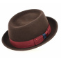 Marcel Porkpie Hat Brown Felt - Traclet