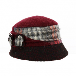 Burgundy Wool Winter Bucket Hat - Traclet