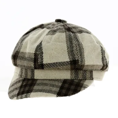 Casquette Gavroche Coton Patchwork Beige - Traclet Reference : 19113 | Chapellerie Traclet