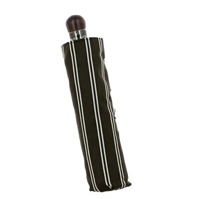 Men's Automatic Compact Folding Umbrella with straight wooden handle - Piganiol Reference: 15326
