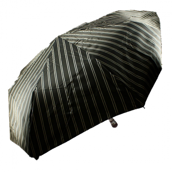 Men's Automatic Compact Folding Umbrella with straight wooden handle - Piganiol Men's Automatic Compact Folding Umbrella with straight wooden handle - Piganiol