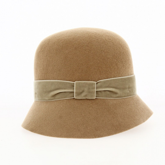 Wool Felt & Velvet Cloche Hat - Kopka