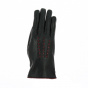 Black and Bordeaux silk-lined women's leather gloves - Gloves