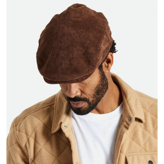 Casquette Plate Hooligan Baggy Velours Marron - Brixton Casquette Plate Hooligan Baggy Velours Marron - Brixton
