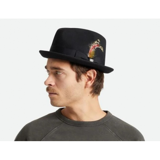 Black Felt Gain Trilby Hat - Brixton