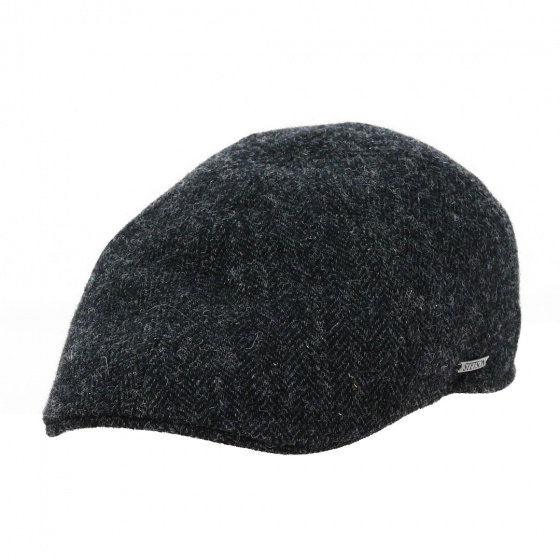 Grey Herringbone Wool Texas Brushed Cap - Stetson