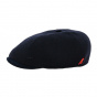 Blue Cotton Teflon Flat Cap - Marone