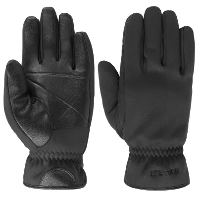 Gants En Cuir Conductive Noir - Stetson
