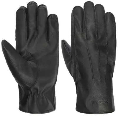 Pig Nappa black leather gloves - Stetson