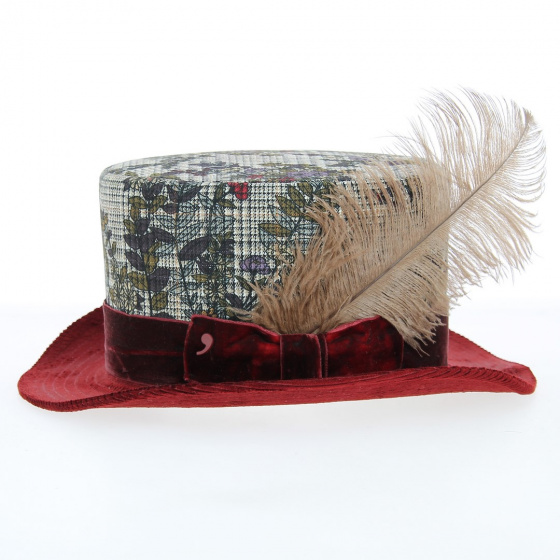 Black Velvet Chevron Top Hat - Alfonso d'este