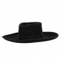 Valentin Black Wide-Brimmed Wool Felt Hat - Traclet