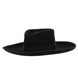 Valentin Wool Felt Hat Large Black Brim - Traclet