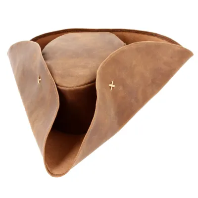 Chapeau tricorne cuir Jack Sparrow - Traclet Reference : 19164 | Chapellerie Traclet