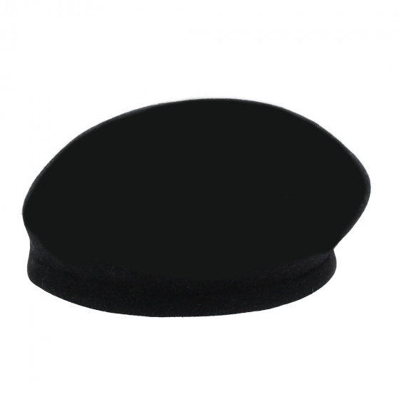 Black Shaped Wool Beret - Traclet