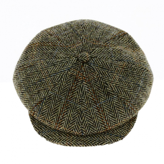 Hatteras Cap Harris Tweed Chevron Beige - Traclet