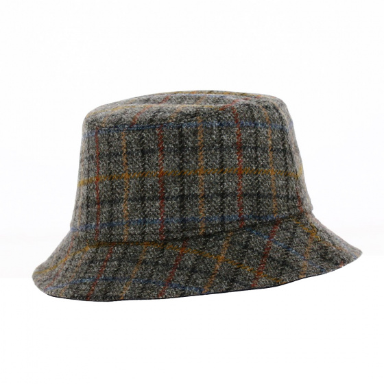 Chapeau Bob Réversible Clipper Carreaux Gris Laine - Traclet