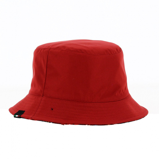 Chapeau Bob Réversible Carreaux Rouge Laine - Traclet