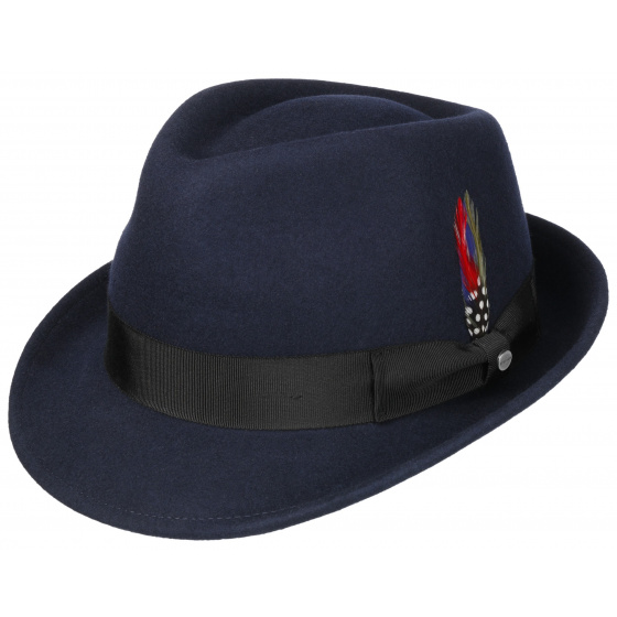 Stetson Elkader Navy Wool Trilby Hat