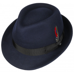 Stetson Elkader Navy Wool Trilby Hat