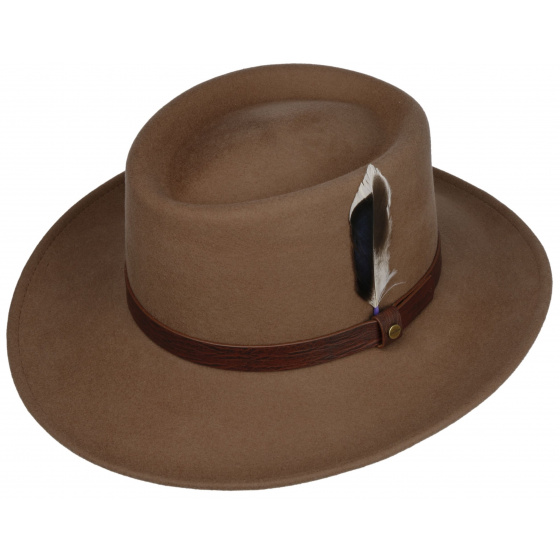 Beige Woolfelt Gambler Hat - Stetson