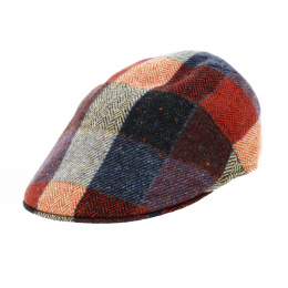 Red Plaid Wool Flat Cap - Traclet