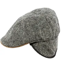 Casquette Plate Cache-Oreilles Laine Grise - Traclet Reference : 19191 | Chapellerie Traclet