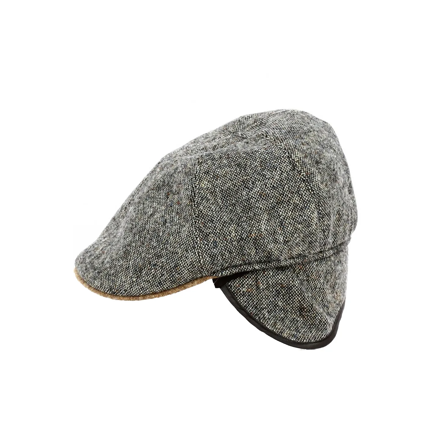 Grey Wool Flat Cap with Ear Flaps - Traclet Reference: 19191 | Traclet Hat Shop