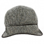 Grey Wool Flat Cap with Ear Flaps - Traclet