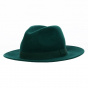 Green Waterproof Wool Felt Fedora Hat - Traclet