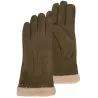 Women's Leather & Fur Gloves Olive - Isotoner Reference: 18939 | Chapellerie Traclet