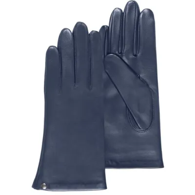 Women's Leather Gloves Silk Lined Navy - Isotoner Reference: 16997 | Chapellerie Traclet
