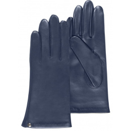 Women's Leather Gloves Silk Lined Navy - Isotoner