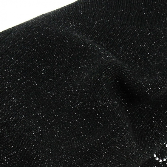 BÉRET “VOLCANO 2” BLACK DOUBLE LAYER & SILVER LUREX BÉRET “VOLCANO 2” BLACK DOUBLE LAYER & SILVER LUREX