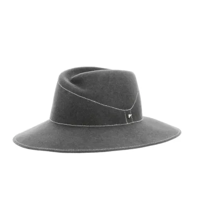 Gemma Grey Wool Felt Wide-Brim Hat Reference: 19242| Traclet Millinery