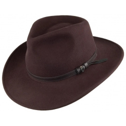 Traveller Lombardy Hat Wool Felt Brown - Traclet
