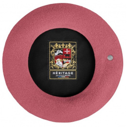 Authentic Beret Navy Pink Wool - Heritage by Laulhère