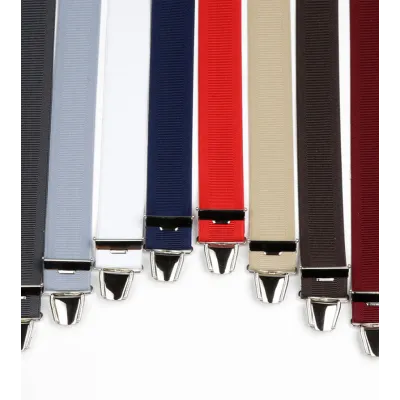 Plain Colored Suspenders with Clips Y Shape Made in France Reference: 19277 | Chapellerie Traclet