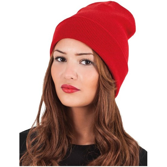 Red Acrylic Long Tutendo Beanie - Traclet