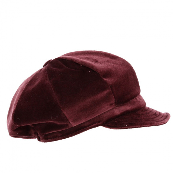 Casquette Gavroche Lucile Velours Lie de vin- Traclet Casquette Gavroche Lucile Velours Lie de vin- Traclet