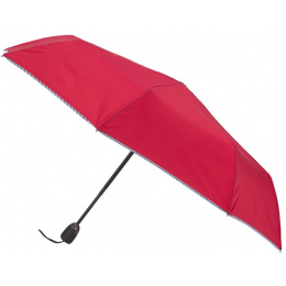 Parapluie Femme Opale Rouge Finition Rayures - Piganiol