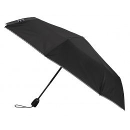 Parapluie Femme Opale Noir Finition Rayures - Piganiol