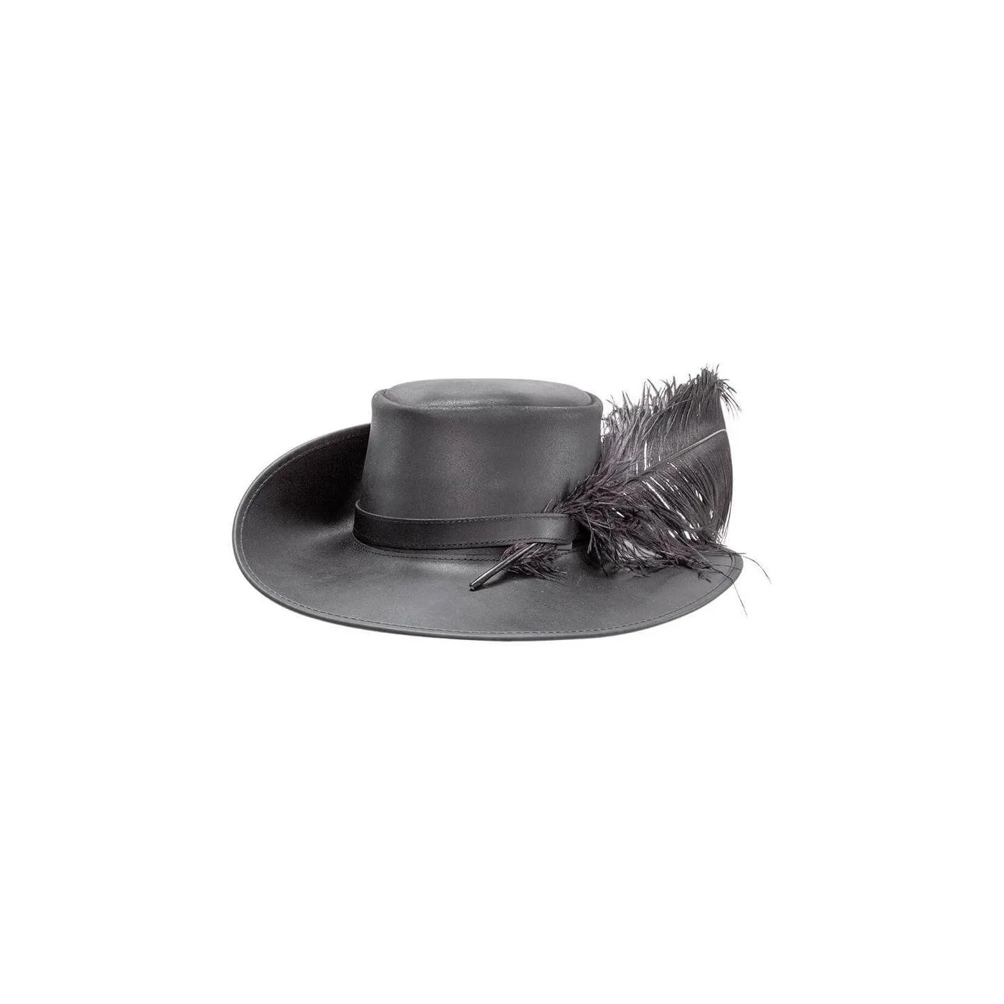 Chapeau grand bord cuir - achat chapeau grande taille Reference : 7598 | Chapellerie Traclet