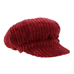 Sophie Burgundy Velvet Newsboy Cap - Traclet
