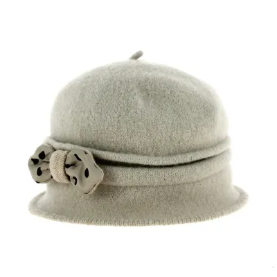 Zaus Beige Wool Felt Cloche Hat - Traclet Reference: 17210 | Traclet Hat Shop