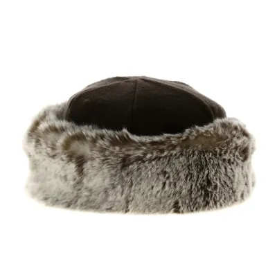 Toque Marmotte polaire & fausse fourrure marron - Traclet